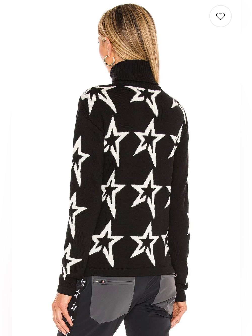 Perfect Moment Star Dust Sweater in Black & Snow White Star - Picture 3 of 9